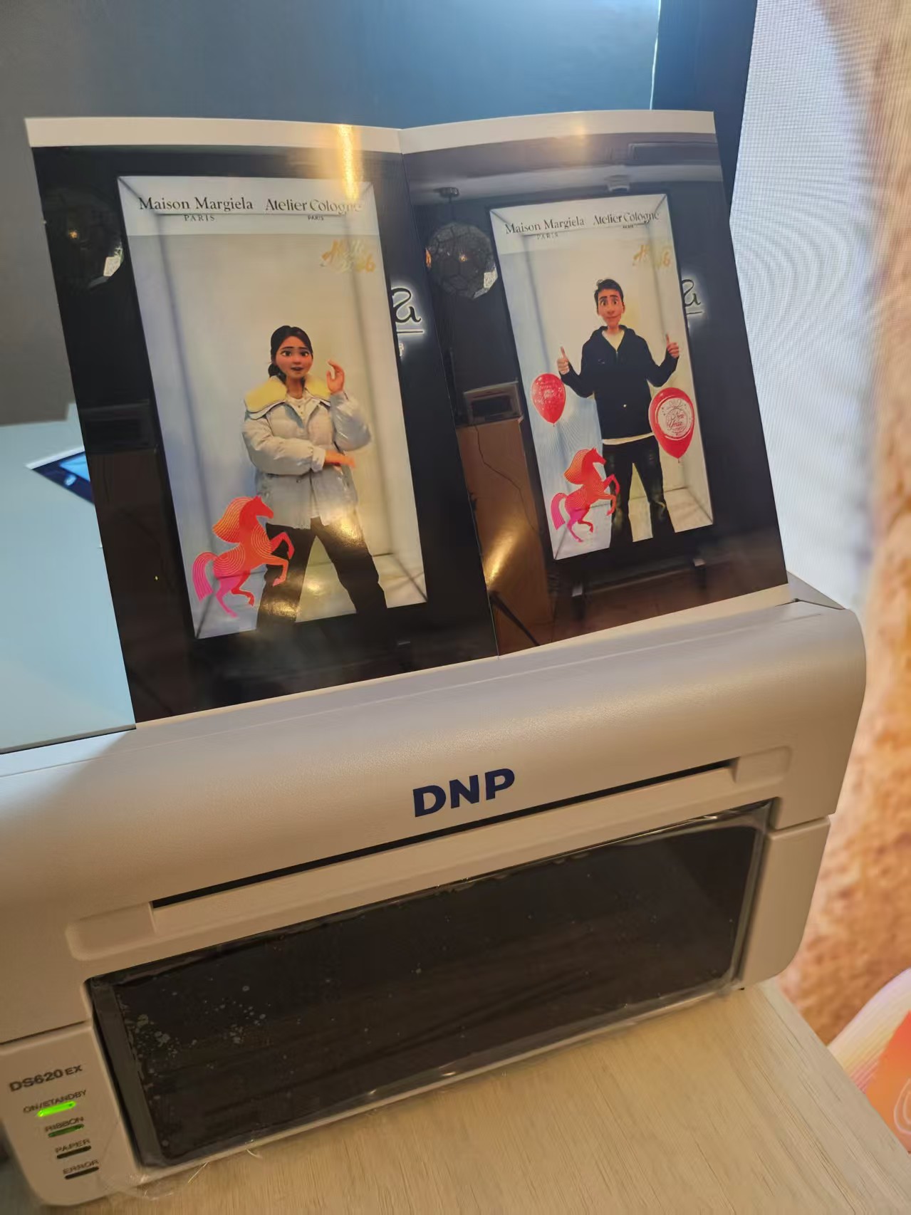 Printed branded cartoon photographs produced at the event
